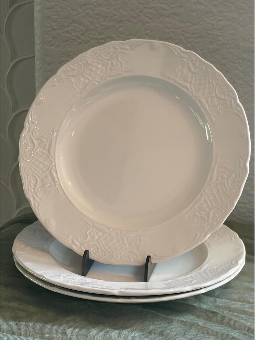 3 Johnson Brothers Richmond White Porcelain Salad Plates 7.8in Discontinued